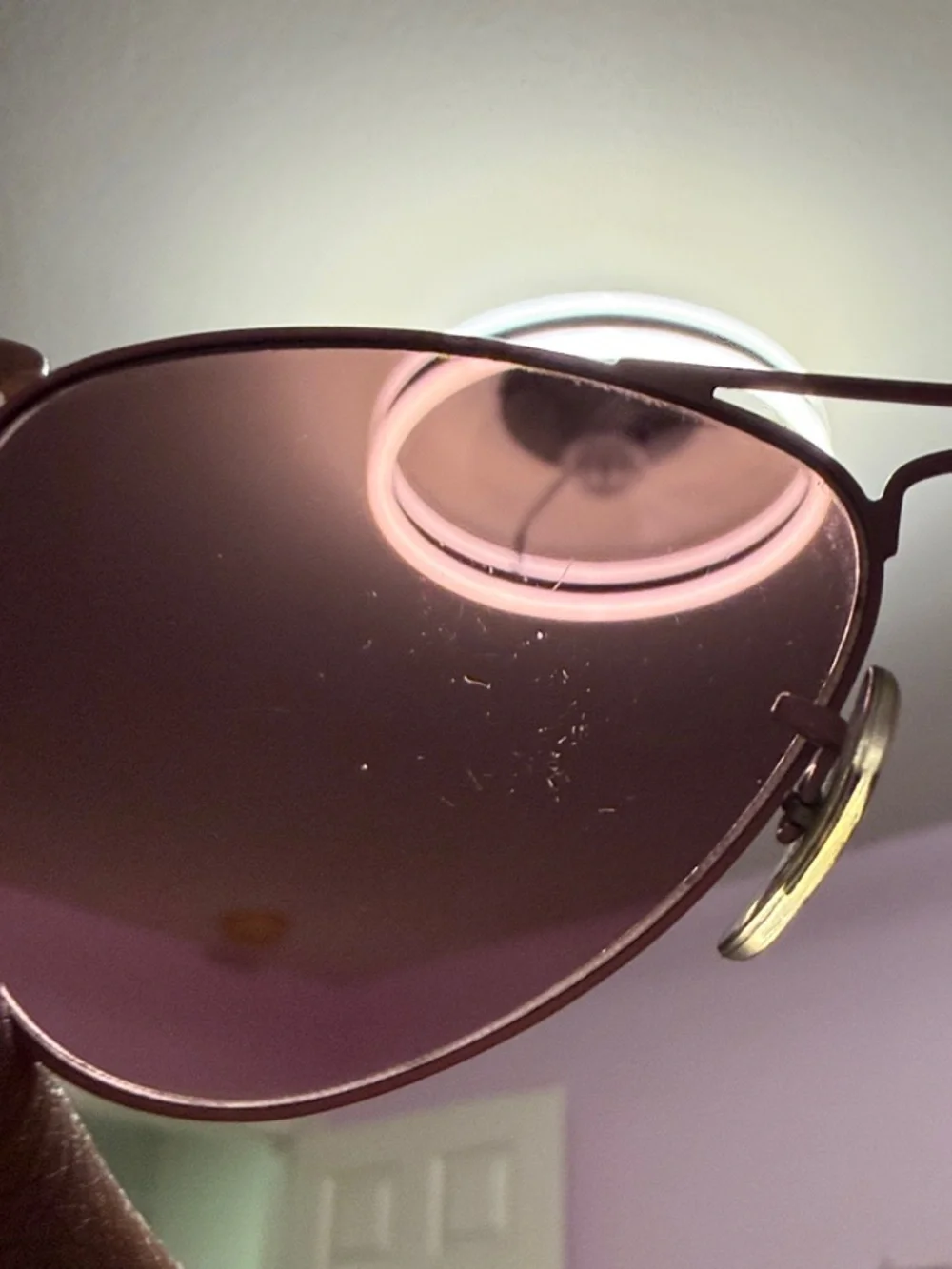 Ray-Ban Pink Metal Aviator Sunglasses with Rose-Tinted Lenses